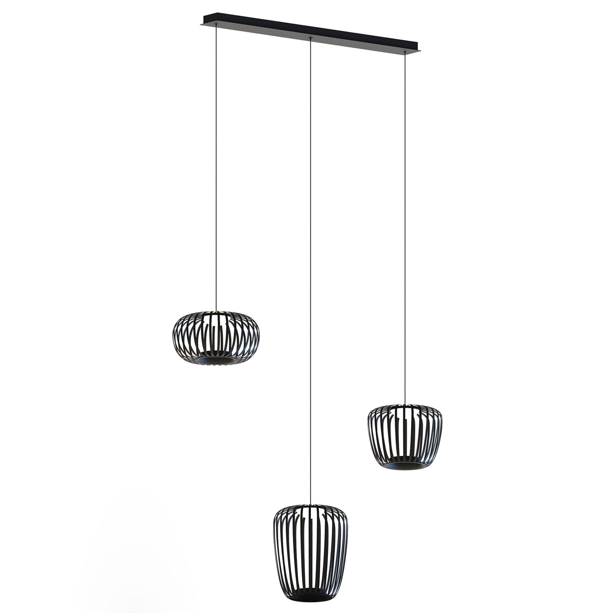 Suspension LED dimmable CUPPICCIA noir L110cm