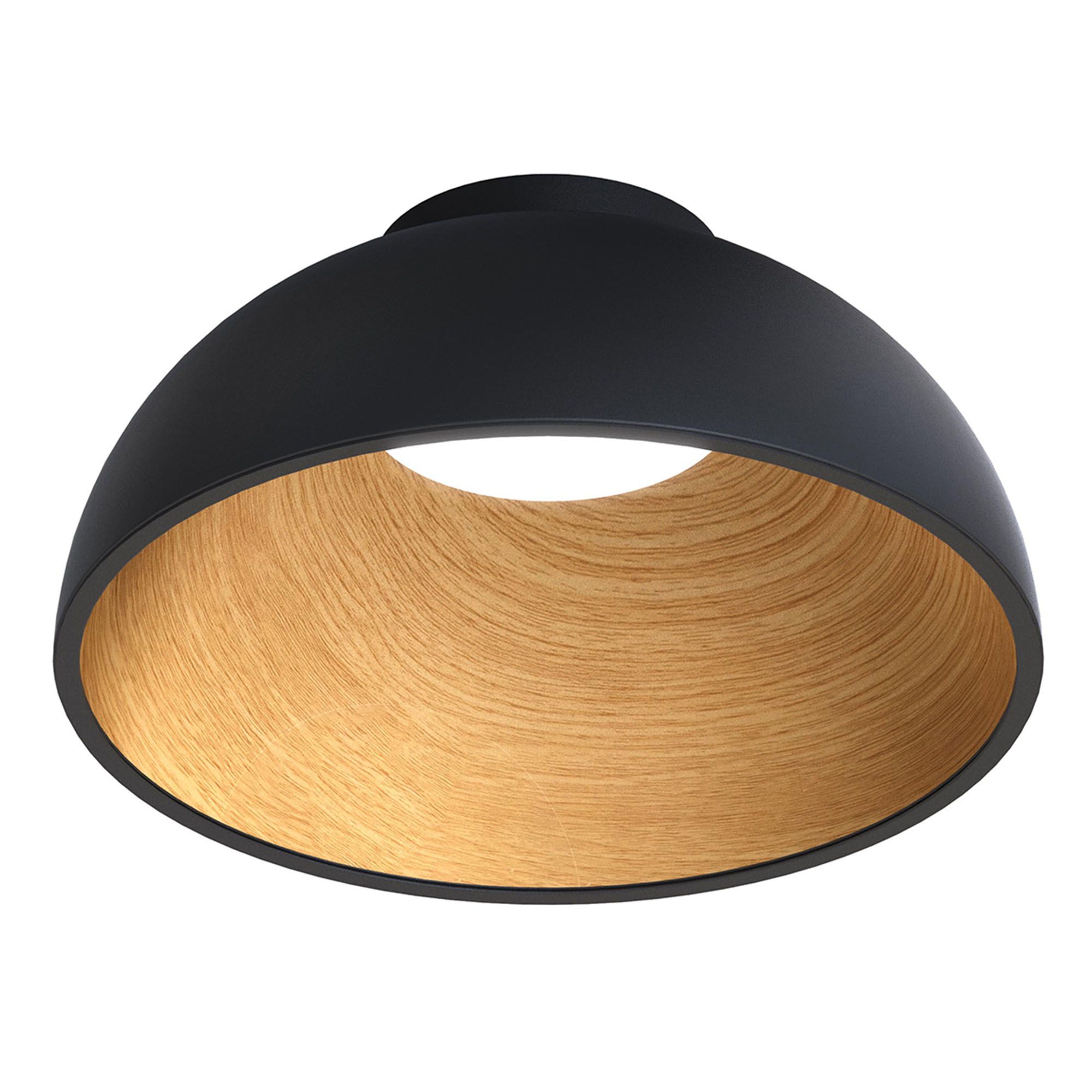 Plafonnier LED dimmable TABLADILLO noir/bois Ø50cm